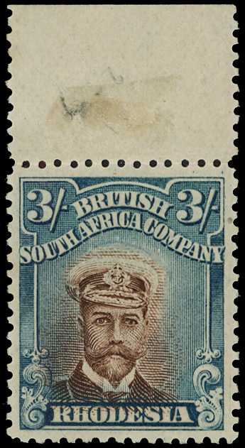 1913-7 3/- Head Die II, perf 14. Top...