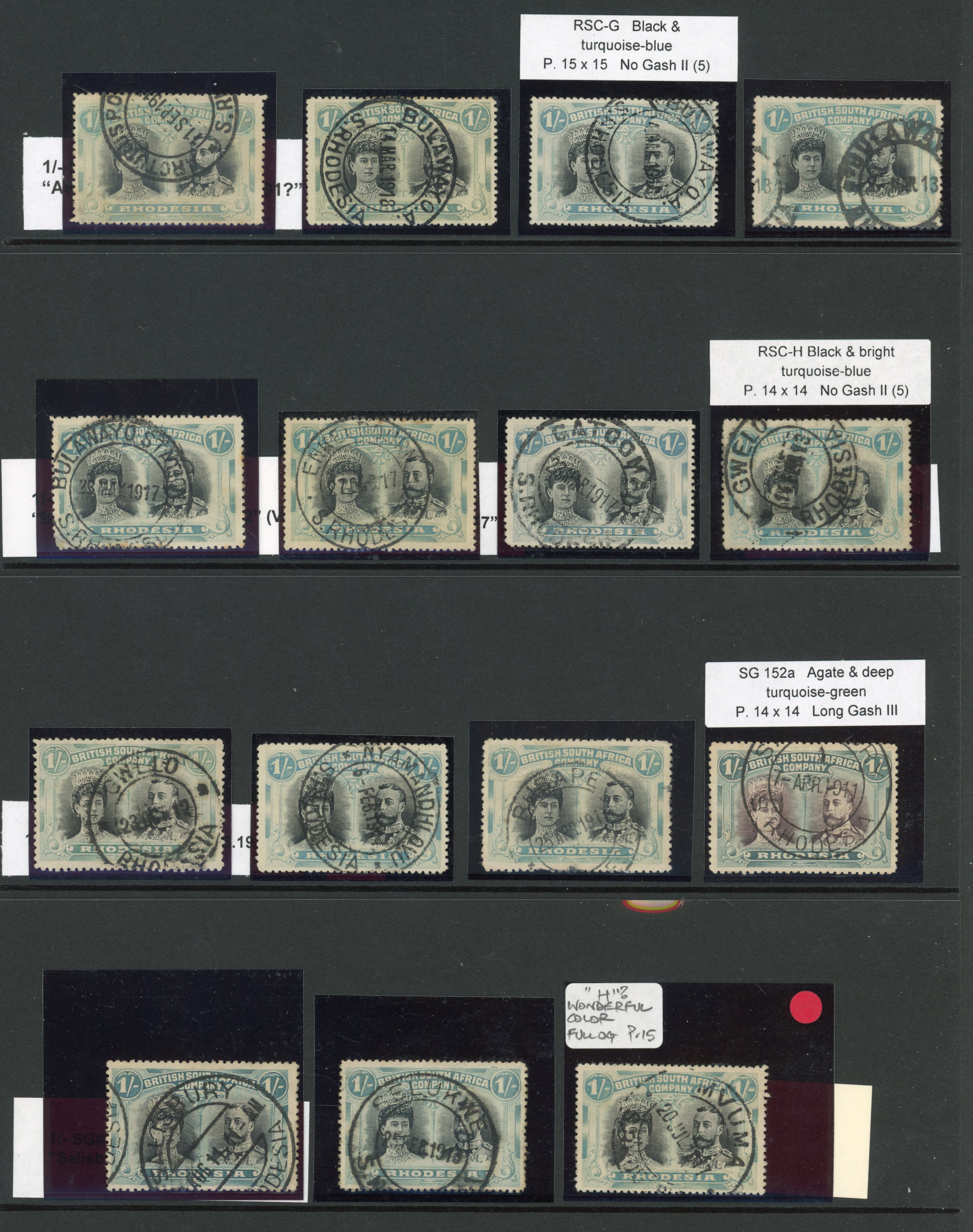 Double Head 1/- cancels