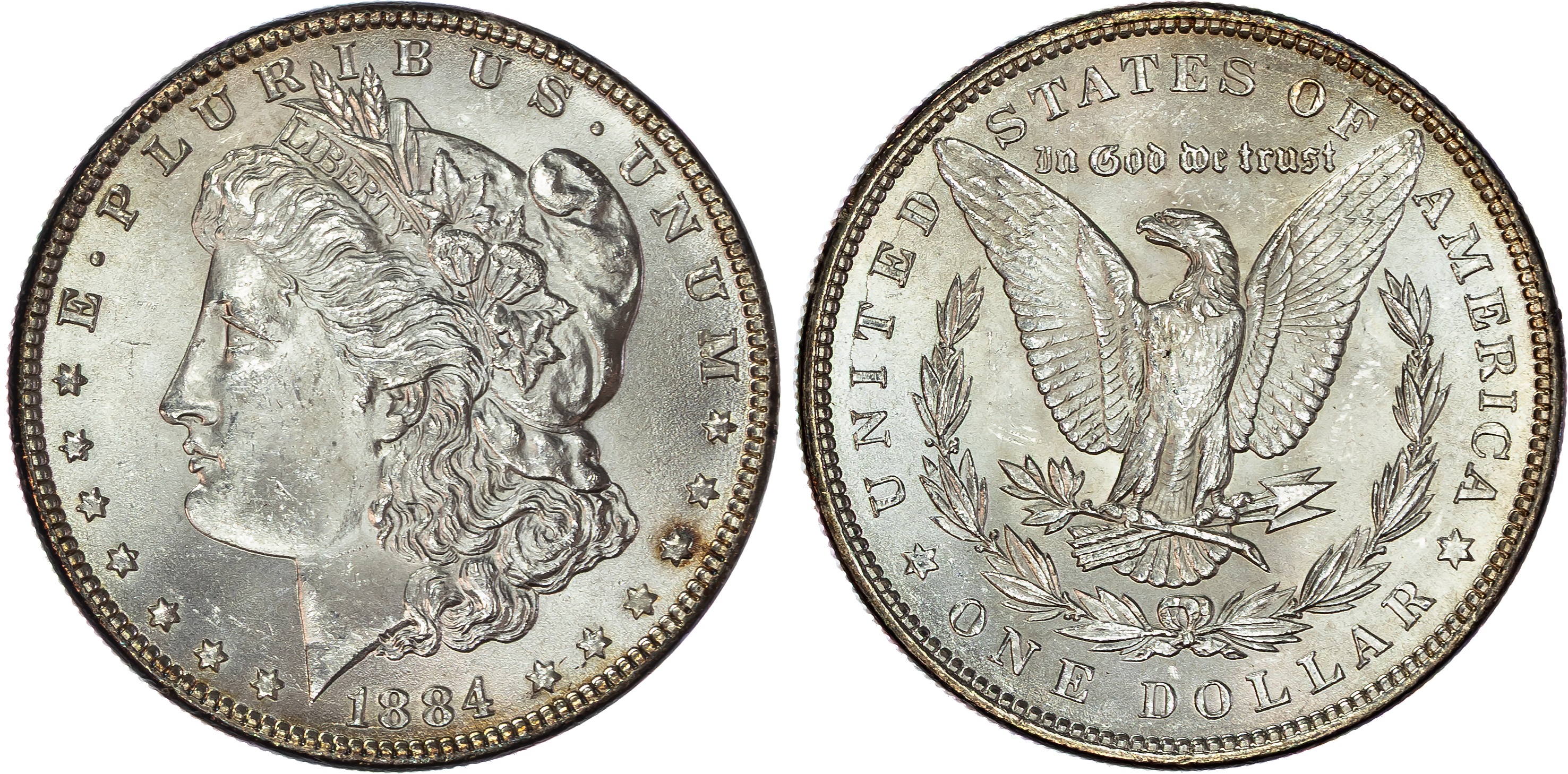 USA , silver Morgan Dollar, 1884, Philadelphia, 26.76g (KM 110). About Uncirculated.…