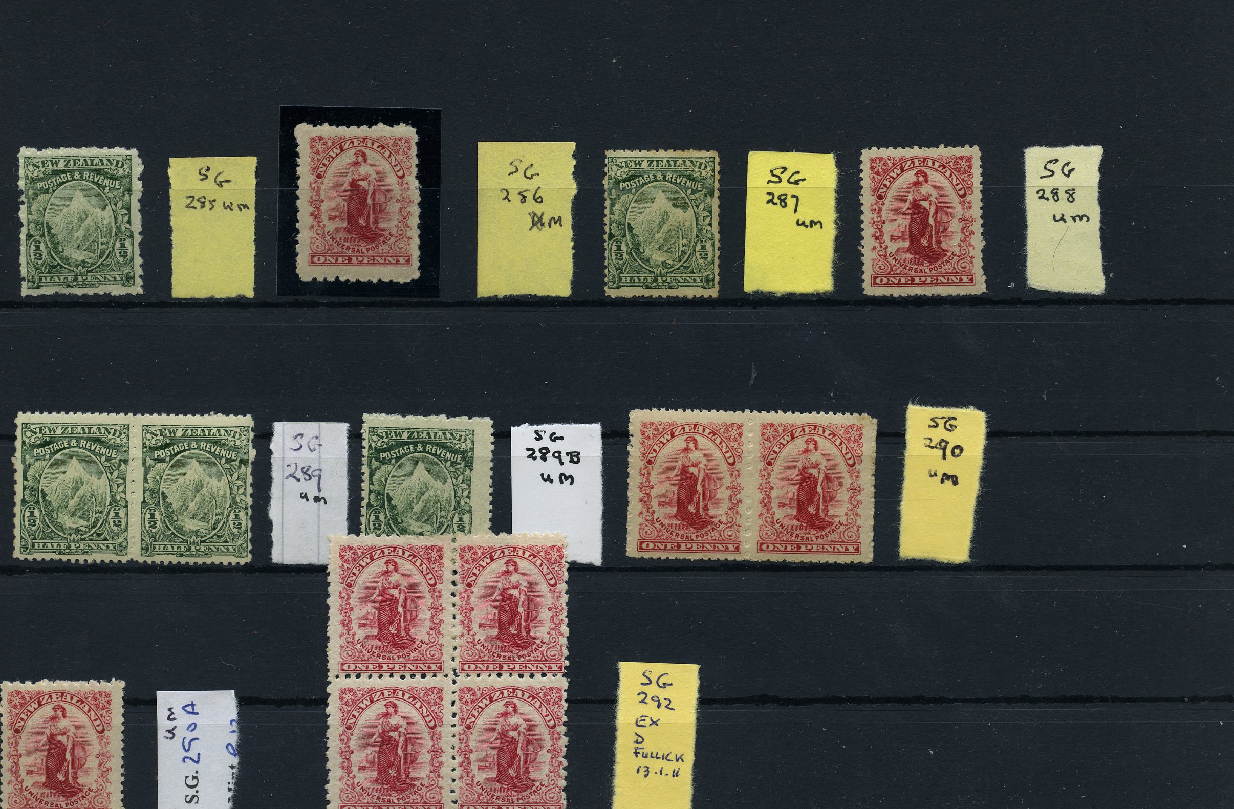 1901 ½d and 1d Basted Mills paper o.g....