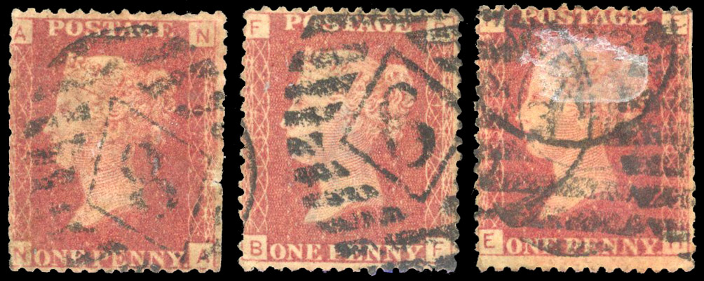 1868 Smith & Lister, unofficial underprints. group of three used