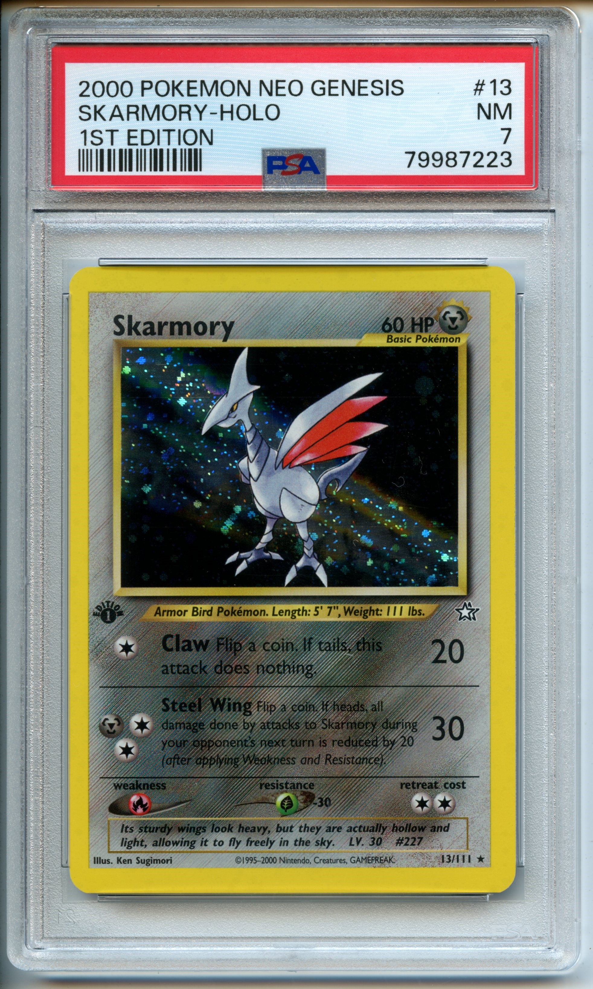 Pokemon TCG  - Skarmory HOLO - 1st Edition Neo Genesis - PSA 7