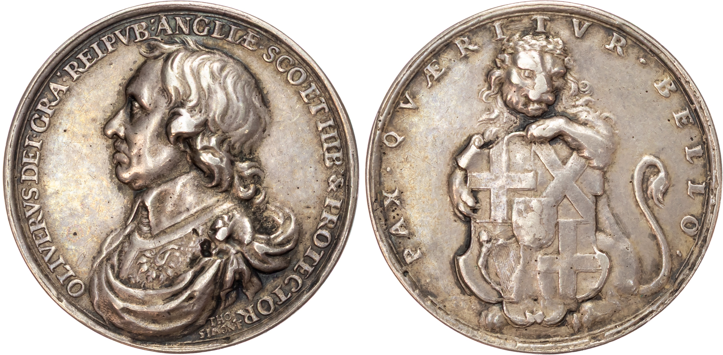 Commonwealth, Oliver Cromwell - Lord Protector, 1653-1658. Cast AR medal. 