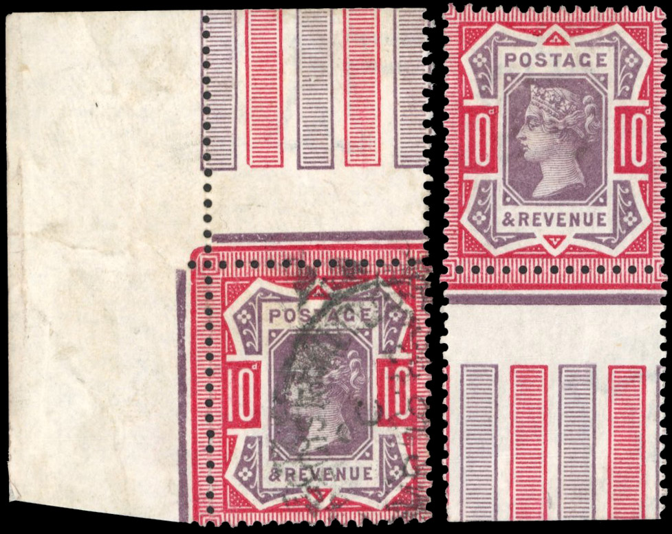 GB 1887-92 10d dull purple and carmine, mint and used example, from setting 1, SG 210