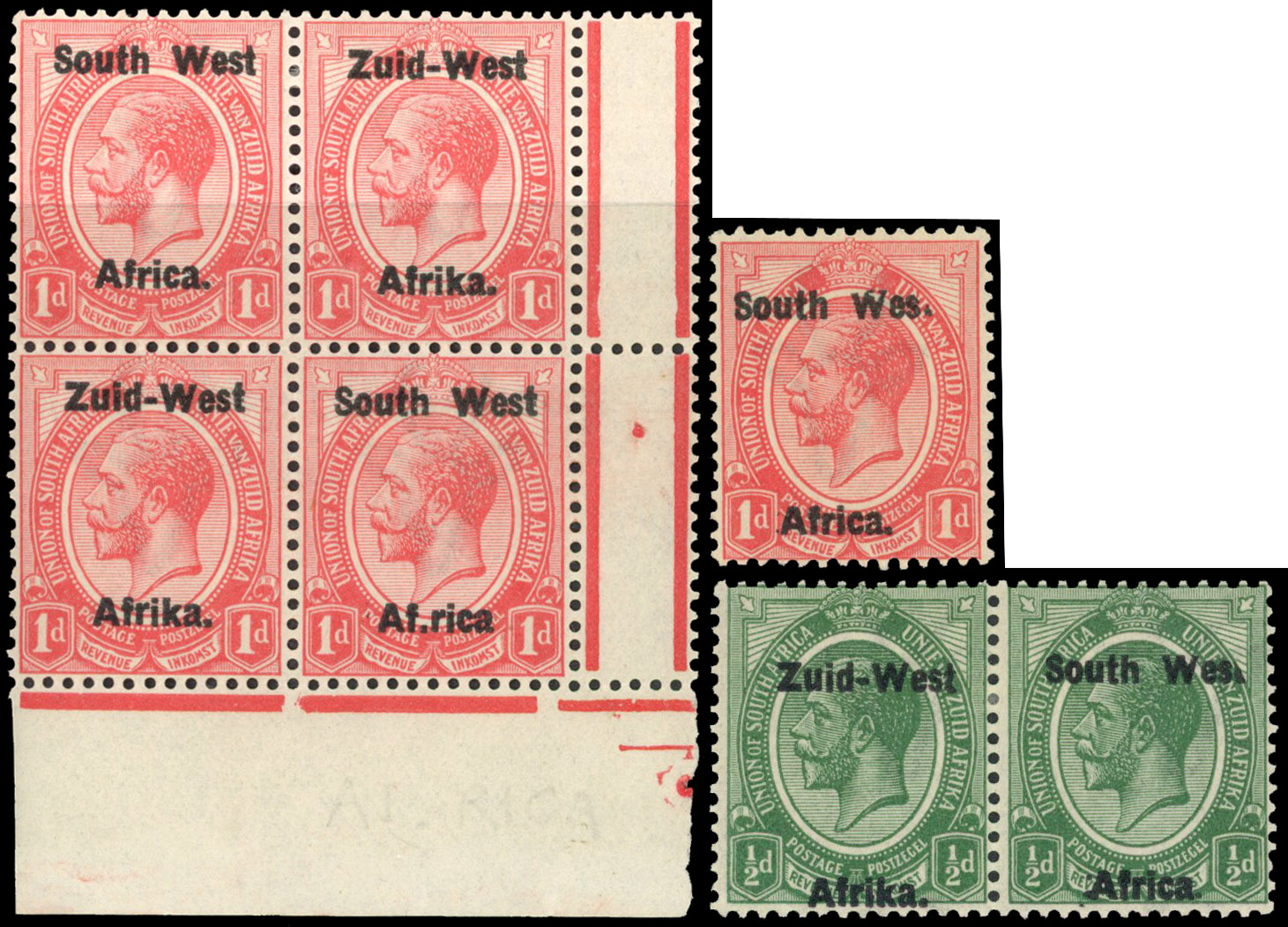 South West Africa 1923 1d rose-red variety Af.rica
