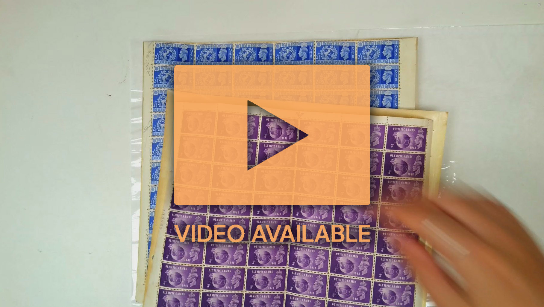 GREAT BRITAIN 1948 Silver Wedding 2½d and 1948 Olympic Games set of 4 in sheets of 120, Unmounted o.g. SG 493, 495/498 £1,002