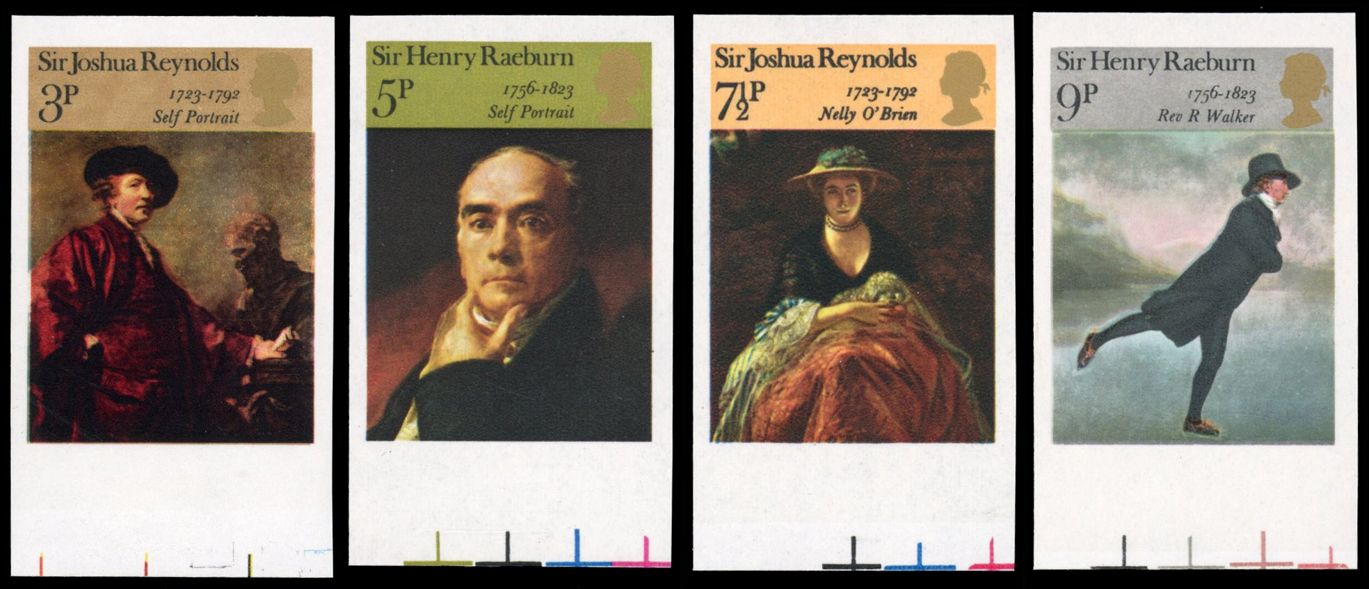 Great Britain 1973 3p-9p "British Paintings", Set of Four, BPMA Imprimatur, SG 931/4