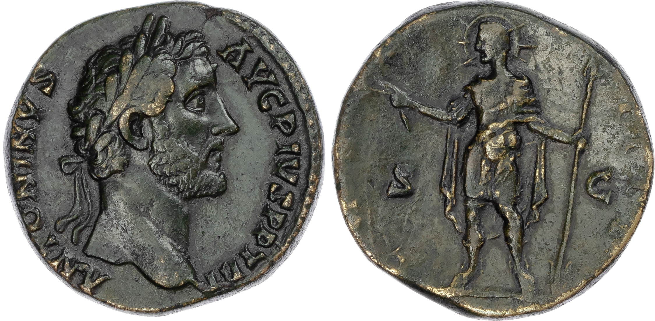 Antoninus Pius (AD 138-161) AE Sestertius, Rome, AD 145-147, 23.71g.