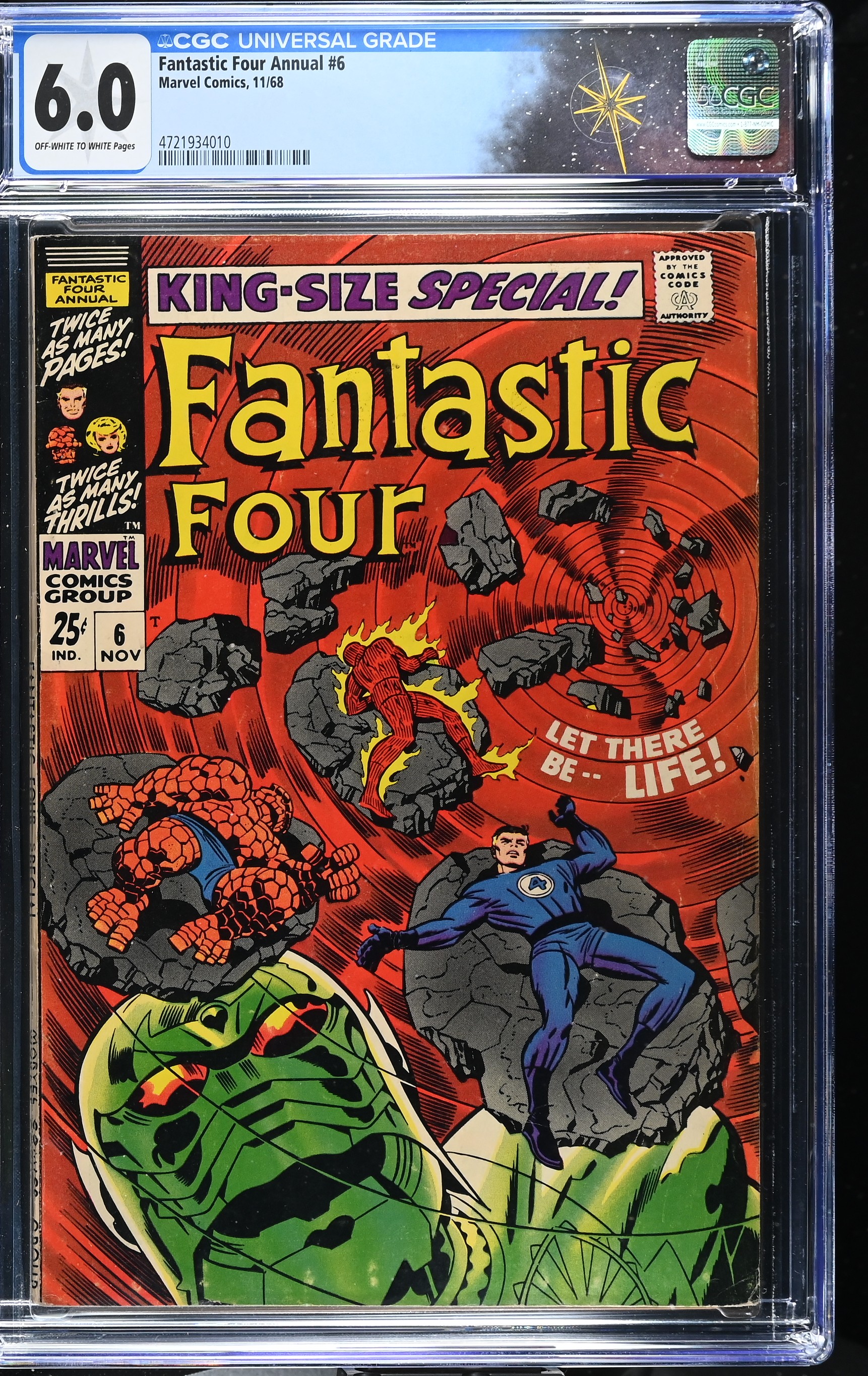 Fantastic Four Annual #6 CGC 6.0 1st Appearance of Annihilus (Marvel Comics, 1968) Off-White to White Pages