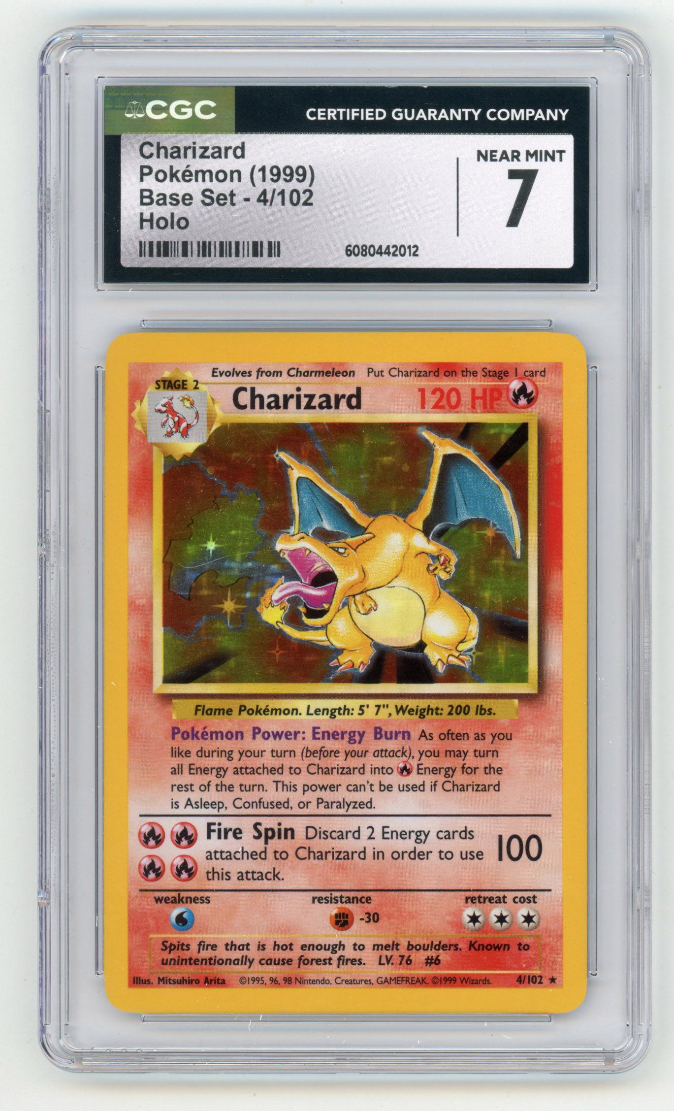 CGC 7 Charizard Holo #4 - Base Set Unlimited