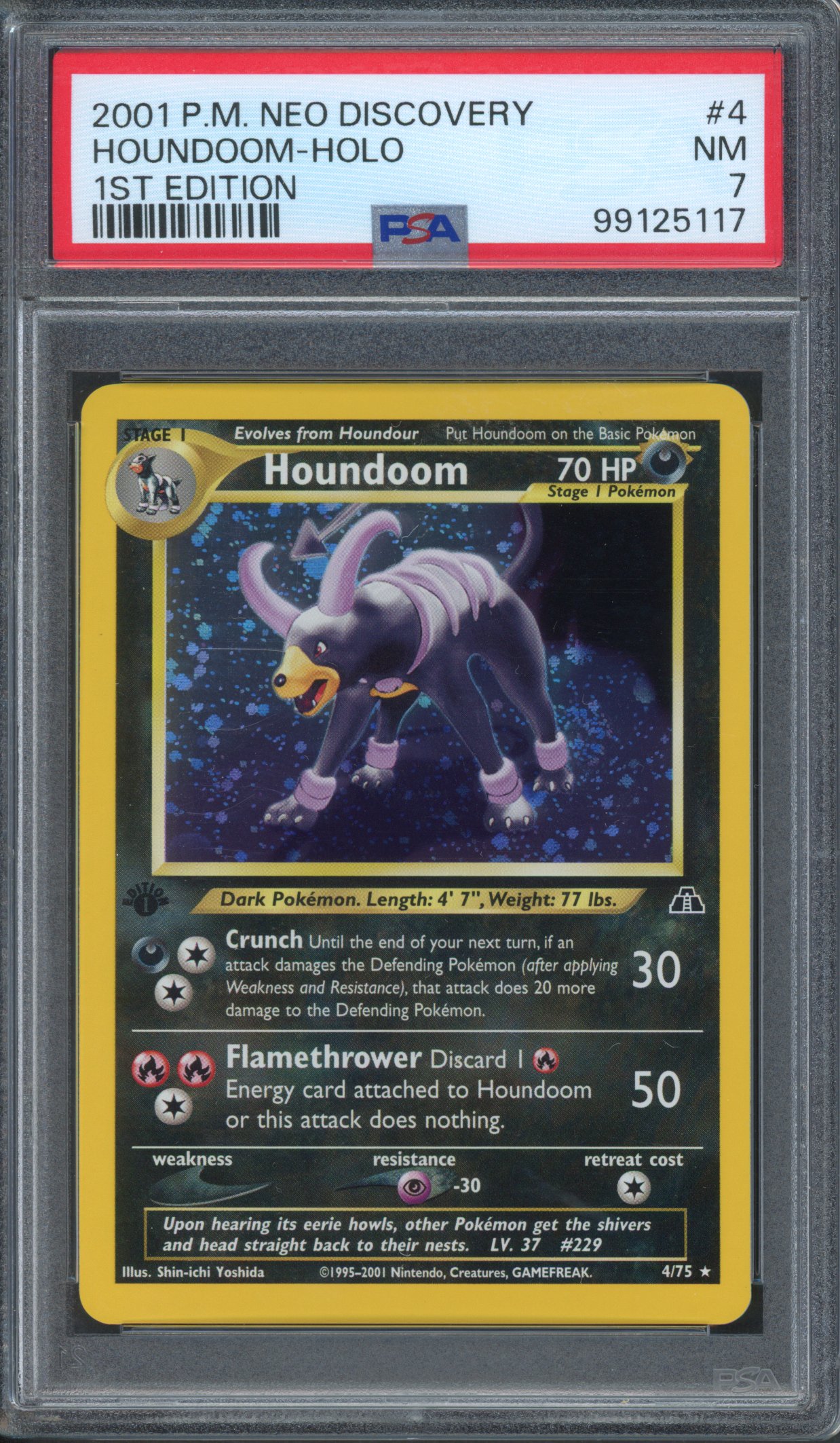 PSA 7 1st Edition Houdoom Holo - Neo Discovery #4