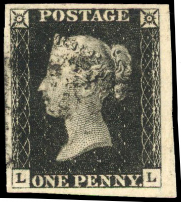 1840 1d black, Plate 8 (LL), good to huge margins, cancelled by black Maltese Cross. SG 2