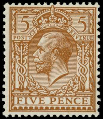 1912-24 5d yellow-brown variety NO...