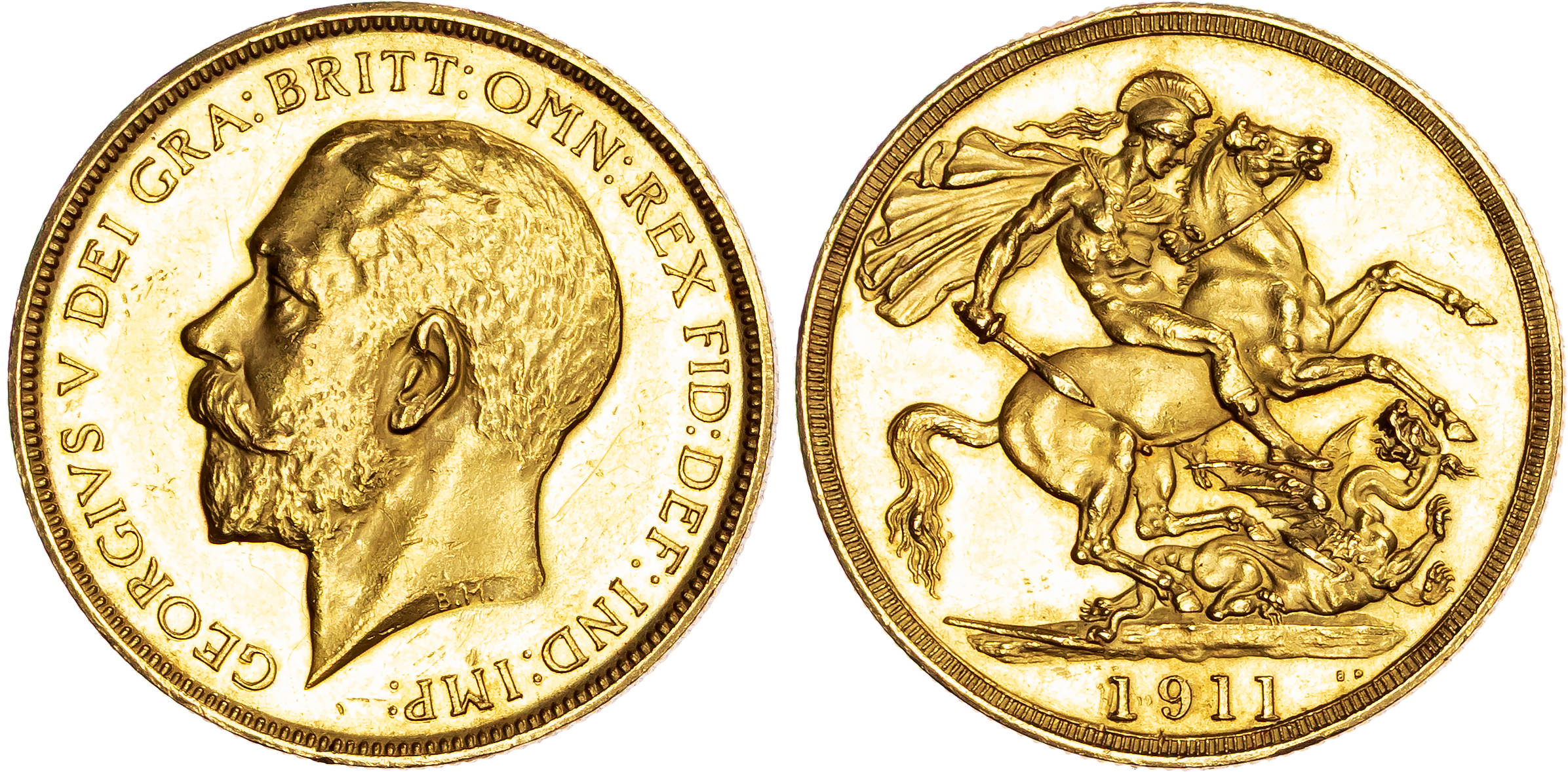 George V (1910-1936), AV Proof Two Pounds, 1911.