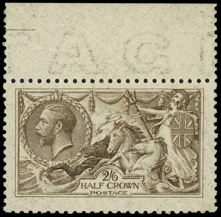 1915 De La Rue 2/6d pale sepia-brown,...