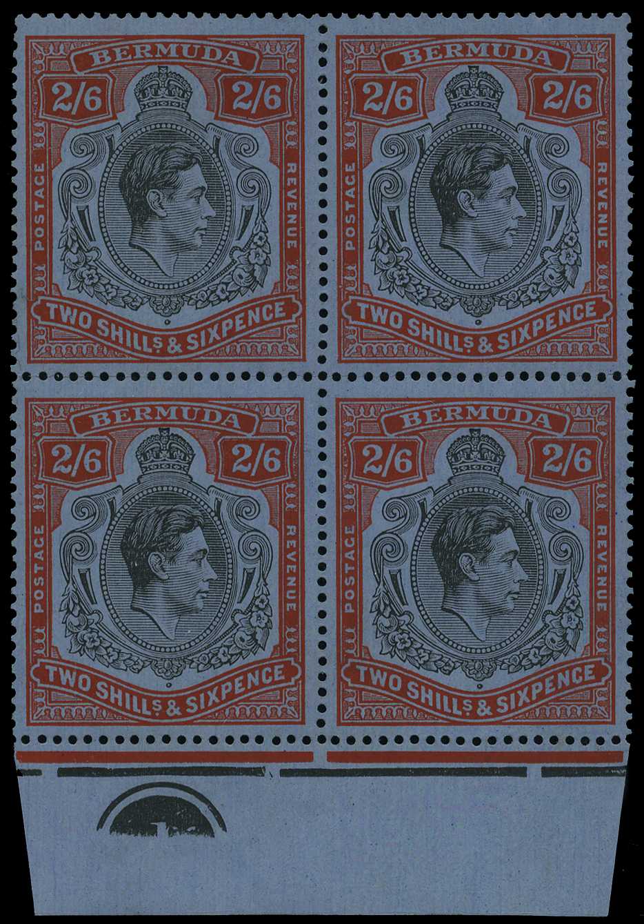 1937 (Nov.) 2/6d black and red on...