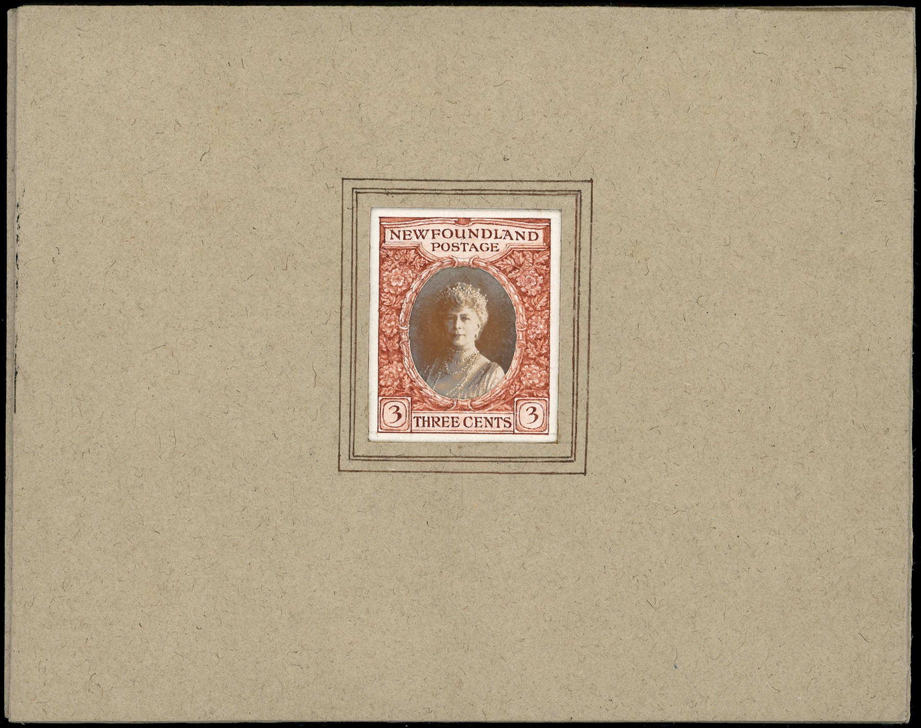 Newfoundland 1932 unadopted handpainted essay for 3ct Queen Mary SG...