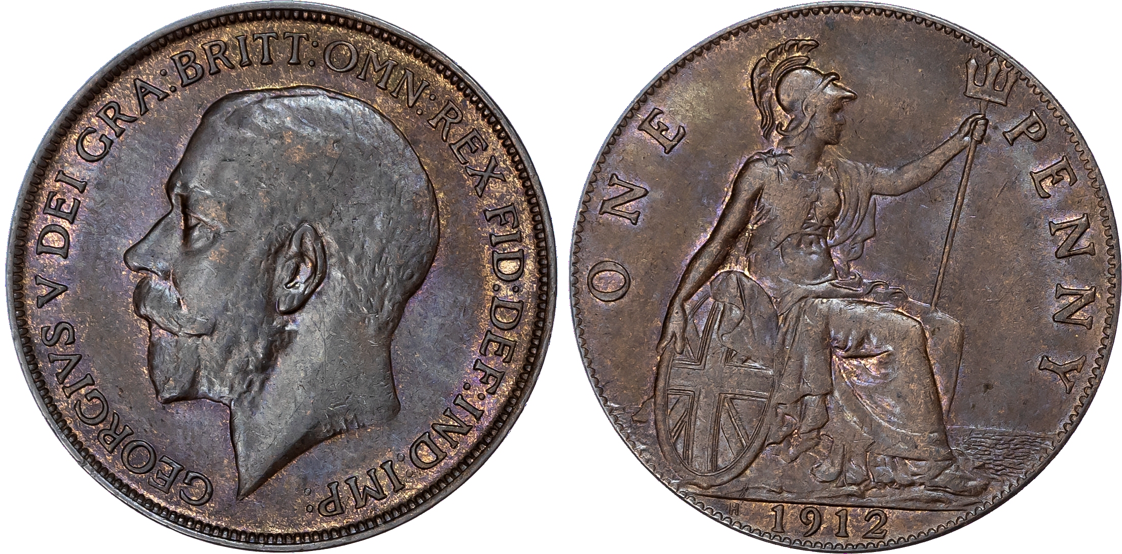 George V (1910-36), Penny, 1912 H