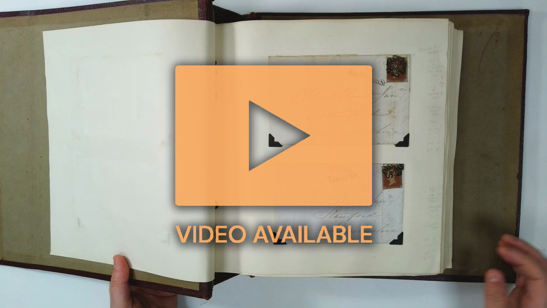 GB Victorian Postal History in maroon album (130+)