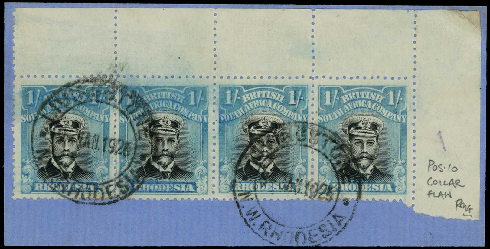 1922-4 1/- Head Die IIIB, perf 14, white...