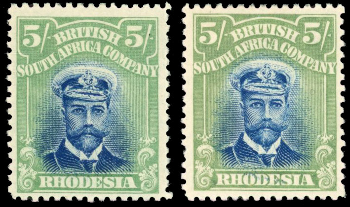 Rhodesia 5/- SG 238 shades mint
