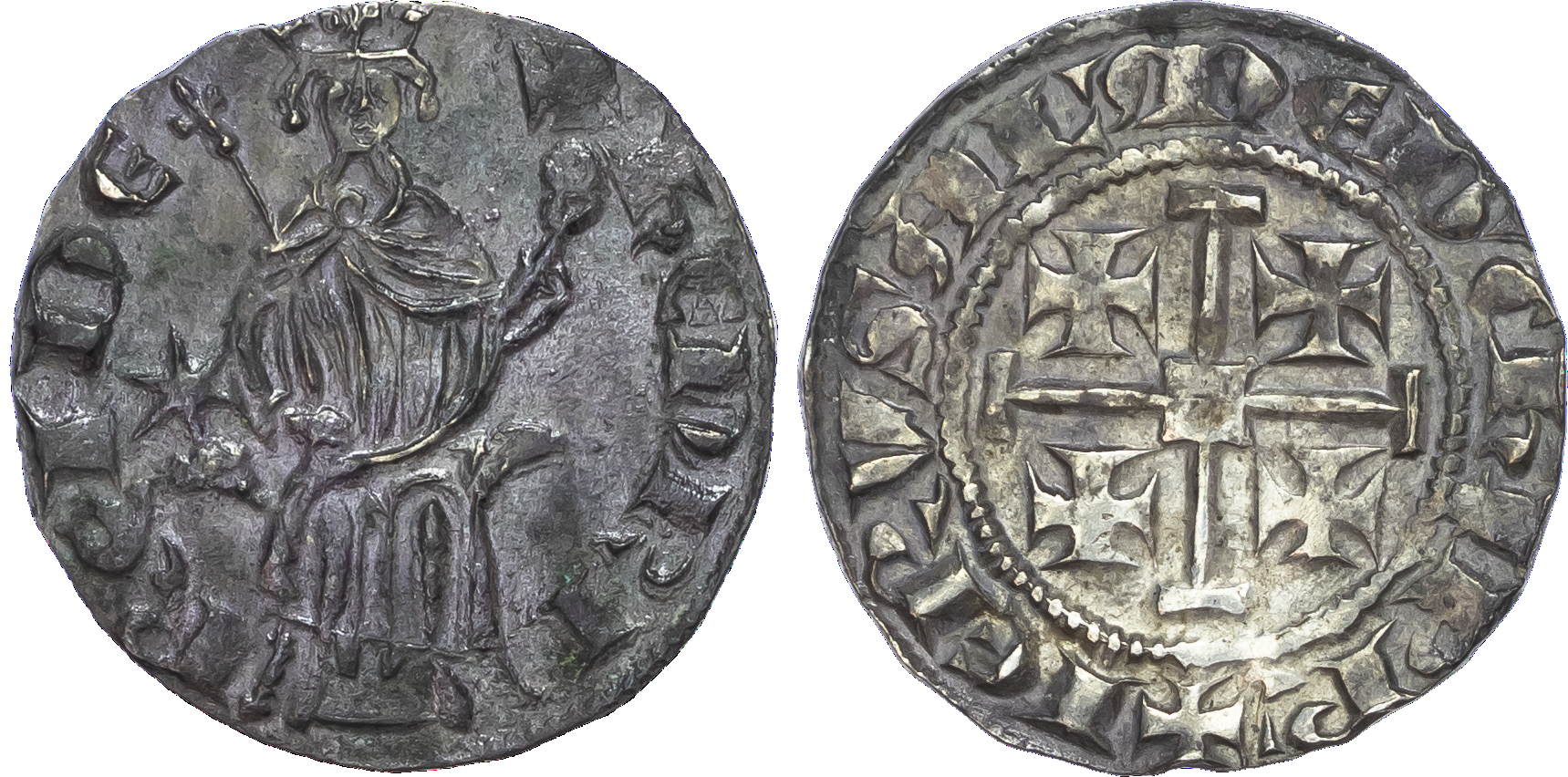 Cyprus, Crusaders, Lusignan Kingdom, Henry II (1285‑1324), silver Gros.