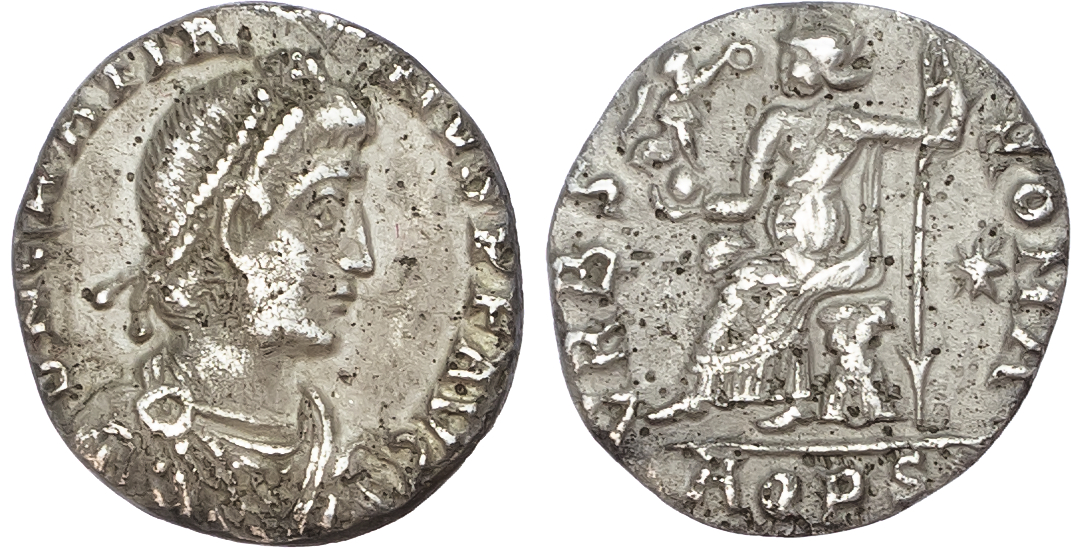 Gratian (AD 364-383) AR Siliqua, Aquileia, 2nd Officina, AD 375-378, 16.6g. 