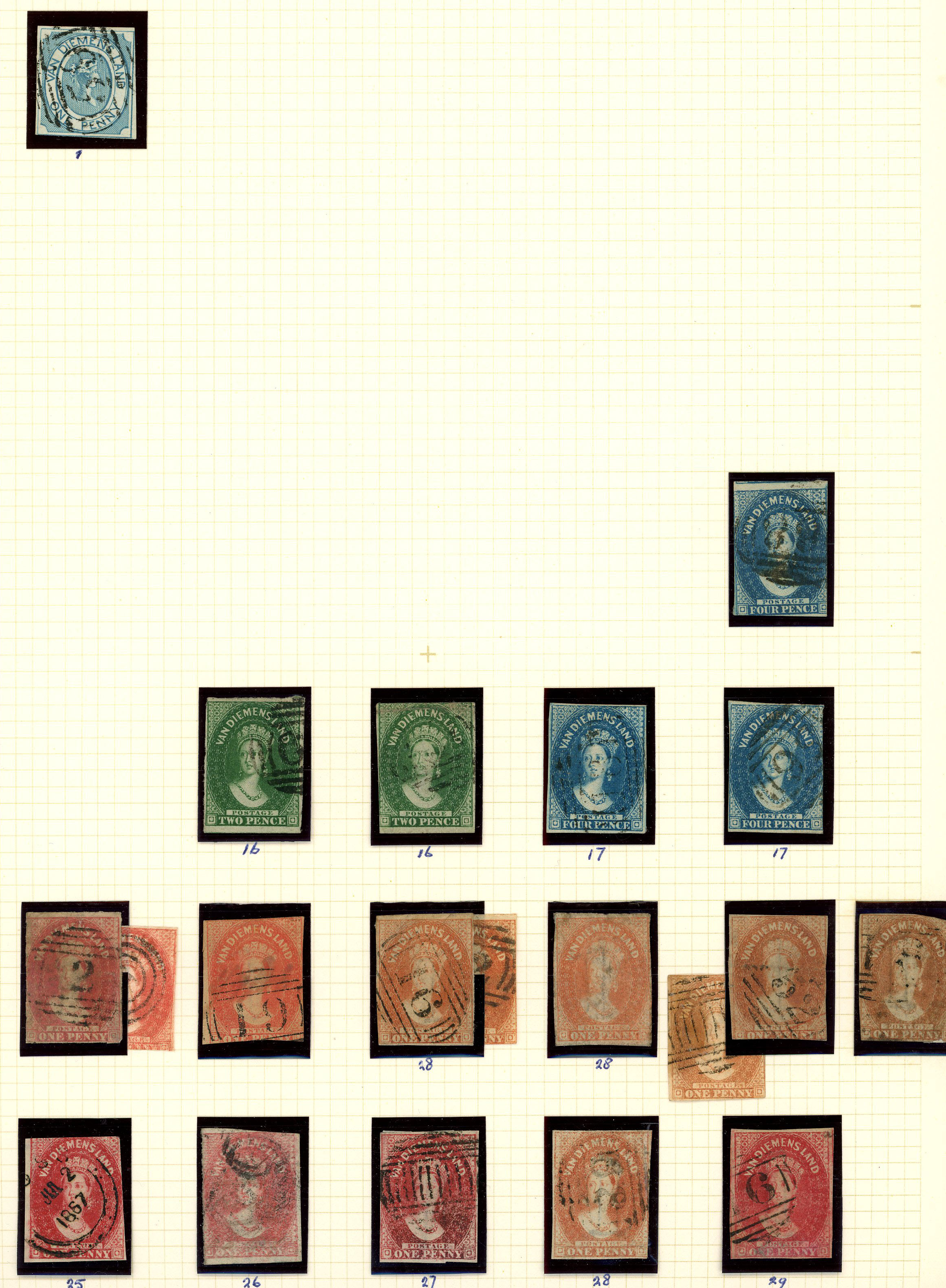 1853-1912 mint and used collection (hundreds) on Philatelic leaves. A very good range of earlies with a nice 1853 1d...