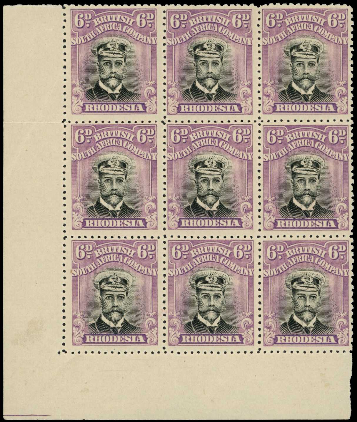 1918-21 6d Head Die II se-tenant with IIIB,...