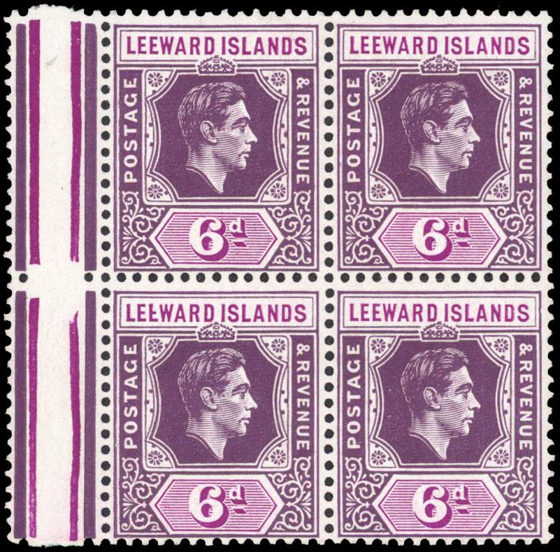 Leeward Islands SG 109b, ba block mint