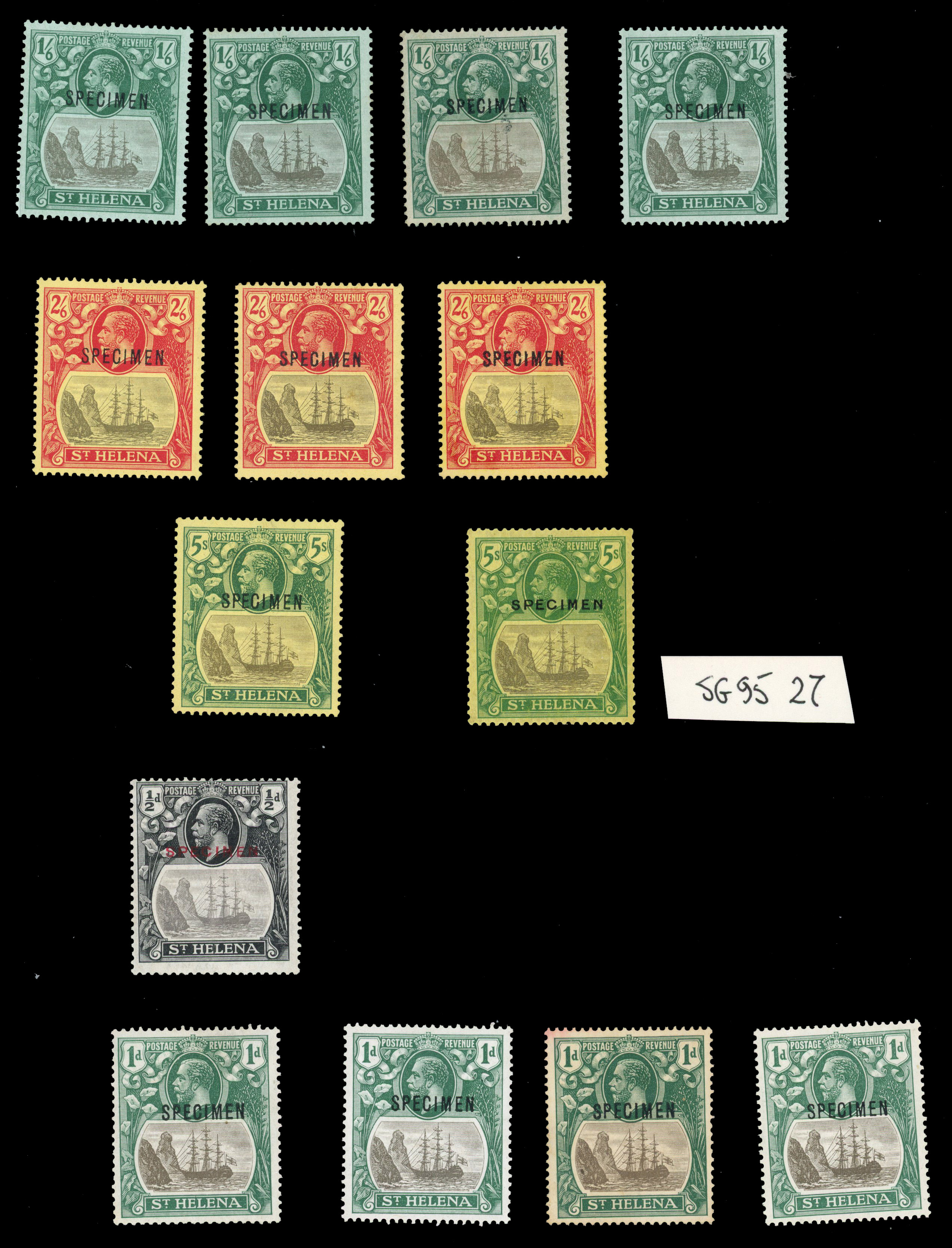 St Helena SG 93s/112s Specimens