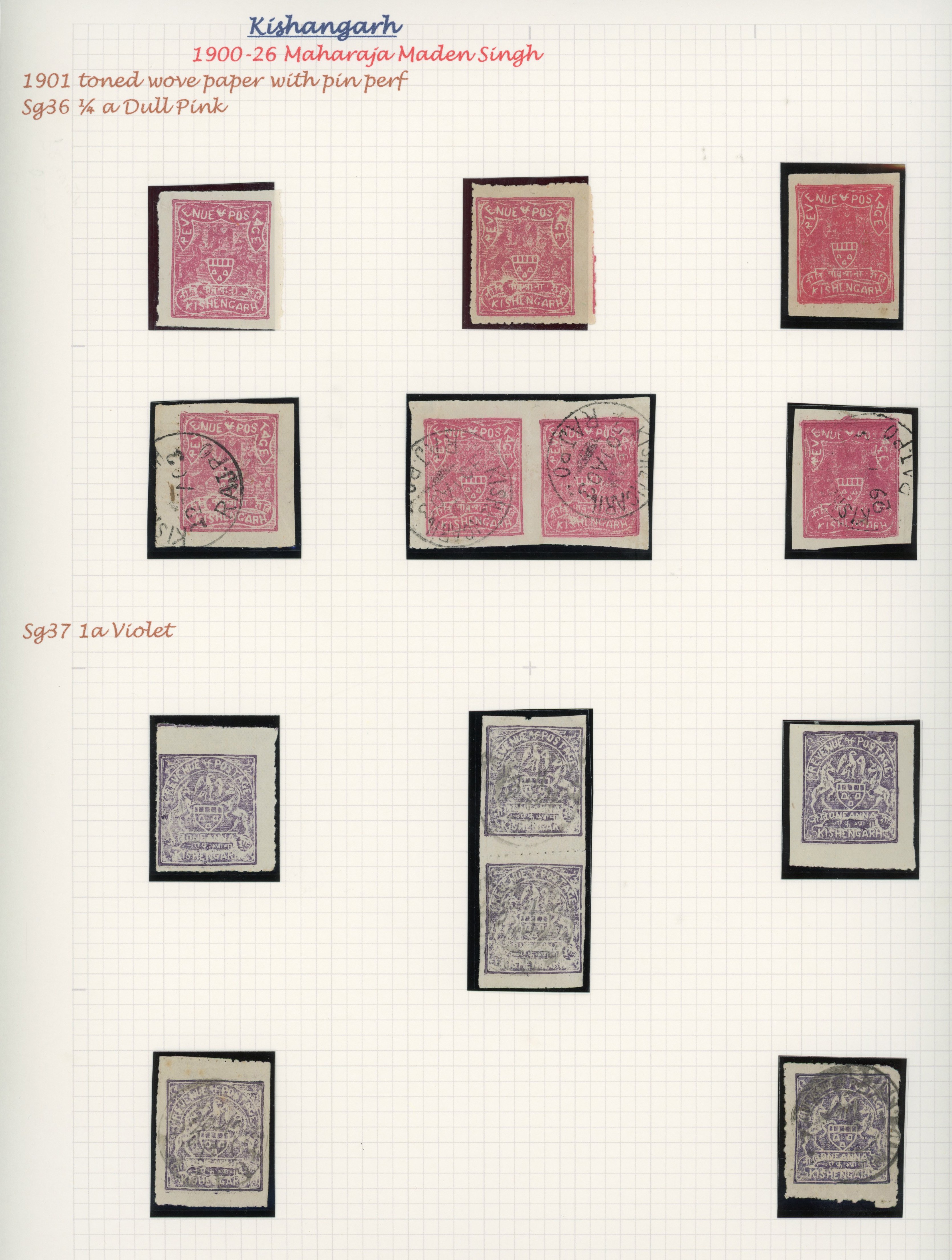 I.F.S Kishangarh SG 36-41 mint and used collection