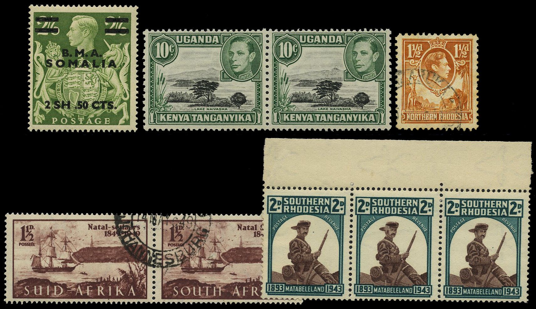 British Africa KG VI varieties. BOIC...