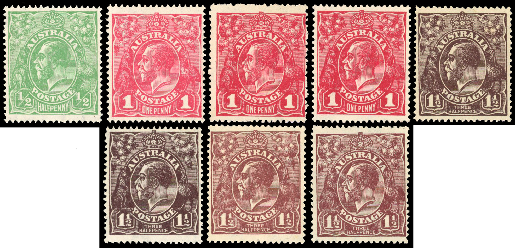 Australia 1917-20 wmk 6a group