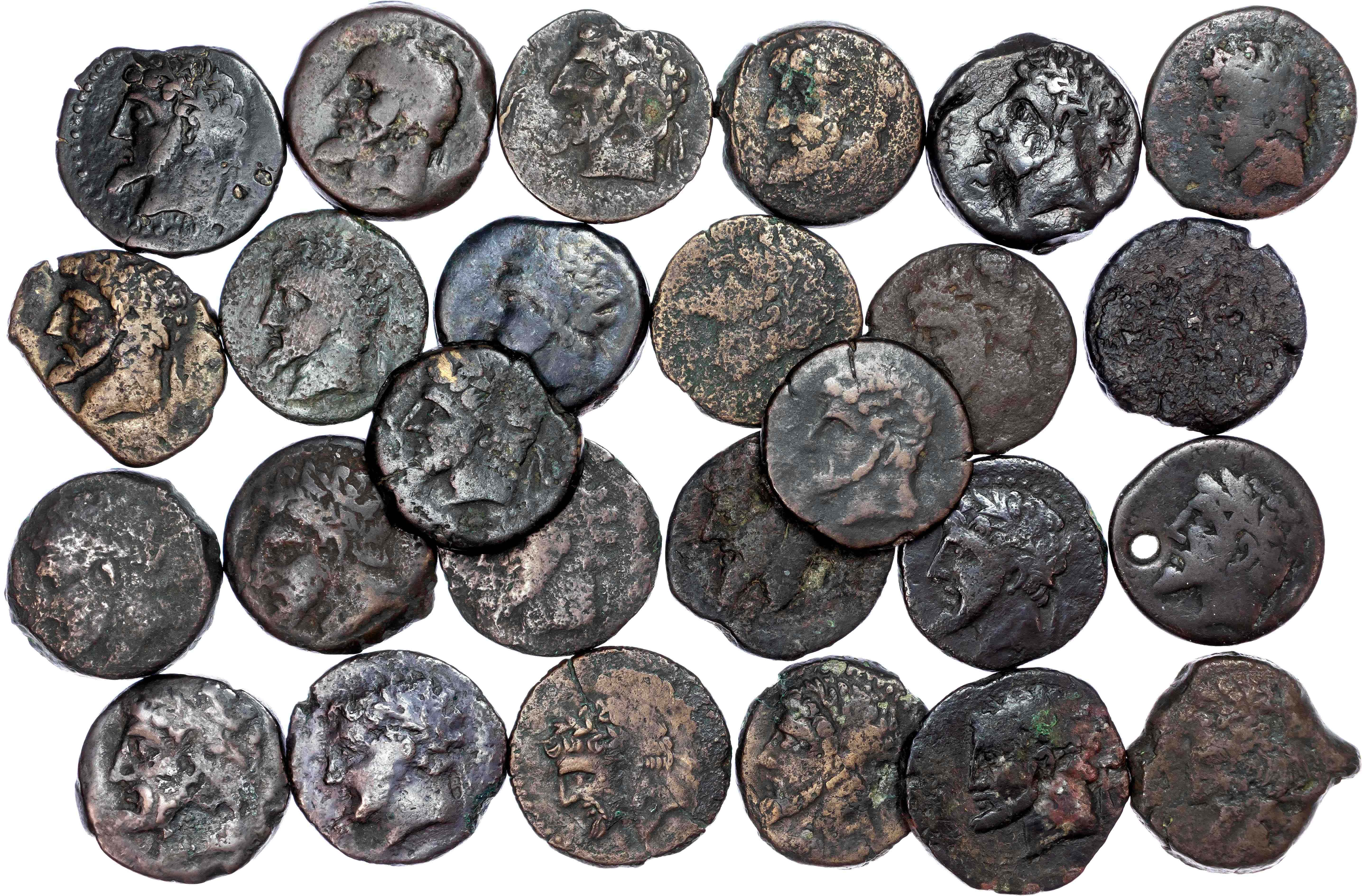 Numidia, Massinissa or Micipsa (c. 203-148 BC or 148-118 BC) Group of 26 AE Units, Varying weights. 