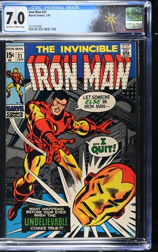 Iron Man #21 CGC 7.0 "The Replacement!" (Marvel Comics, 1970) Off-white to white pages