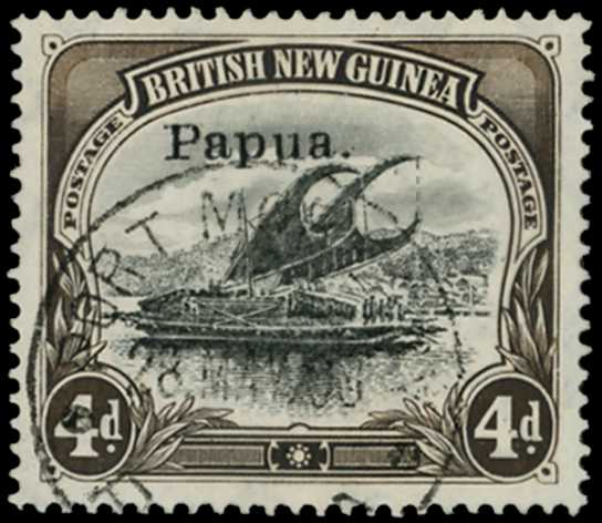 1907 4d black and sepia, wmk vertical,...