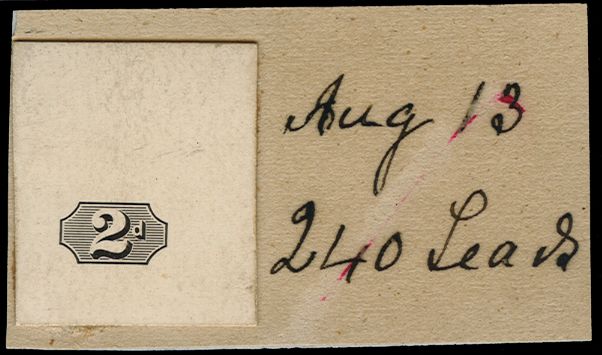 1886 2d "Jubilee" Duty Plate Die Proof. Very fine cut to size example from the DLR striking books, mounted on buff card (49...