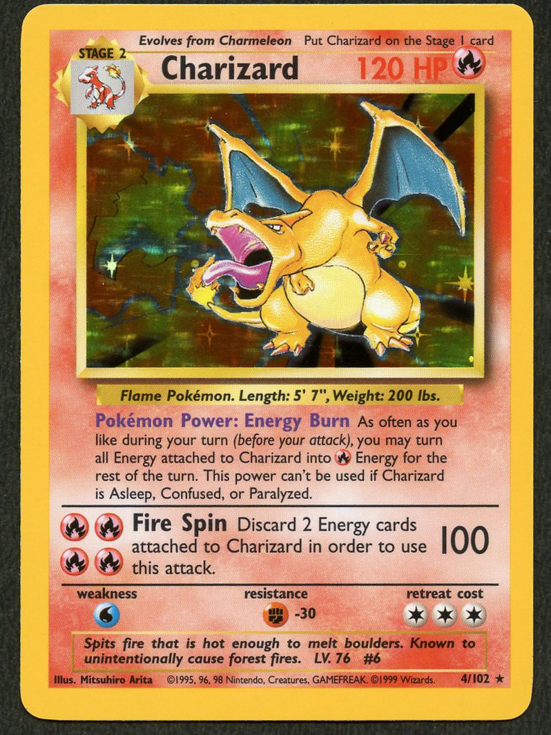 Charizard Holo #4/102 - Base Set Near Mint