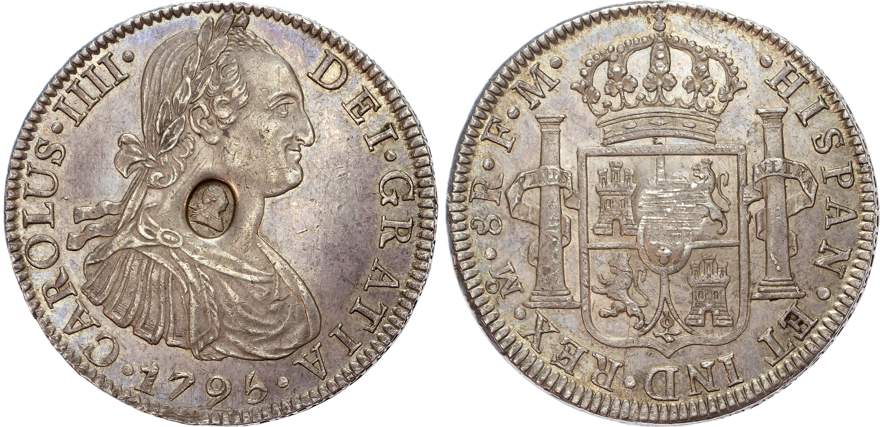 George III, Emergency Issues (1797-1799), Oval-Counterstamped Dollar