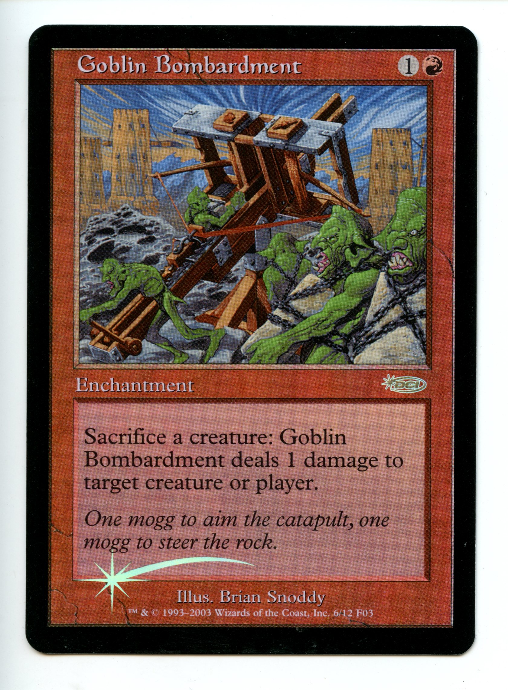 Magic The Gathering  - Goblin Bombardment  FOIL  - FNM Promo  - Near Mint 