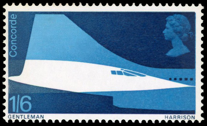GB: 1969 1s6d Concorde silver-grey omitted fine unmounted o.g. SG 786a