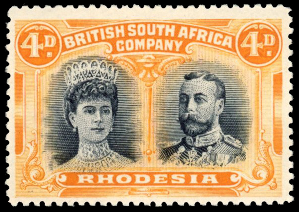 † 4d greenish black and orange SG 138 variant (i), position 9 mint