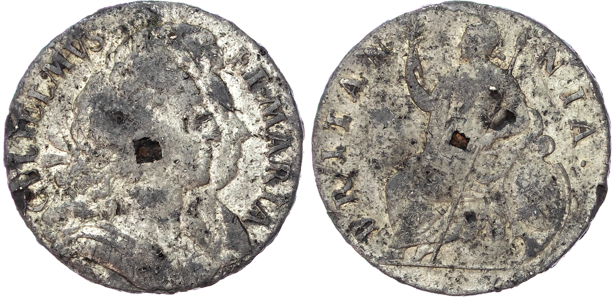 William and Mary (1689‑1694), tin Halfpenny, 1690.