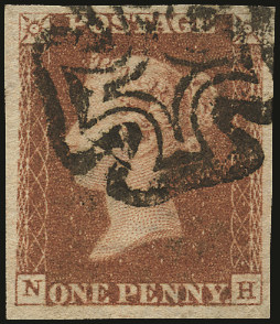 GB 1841  SG7 Pl.5 Used Manchester Fishtail MC