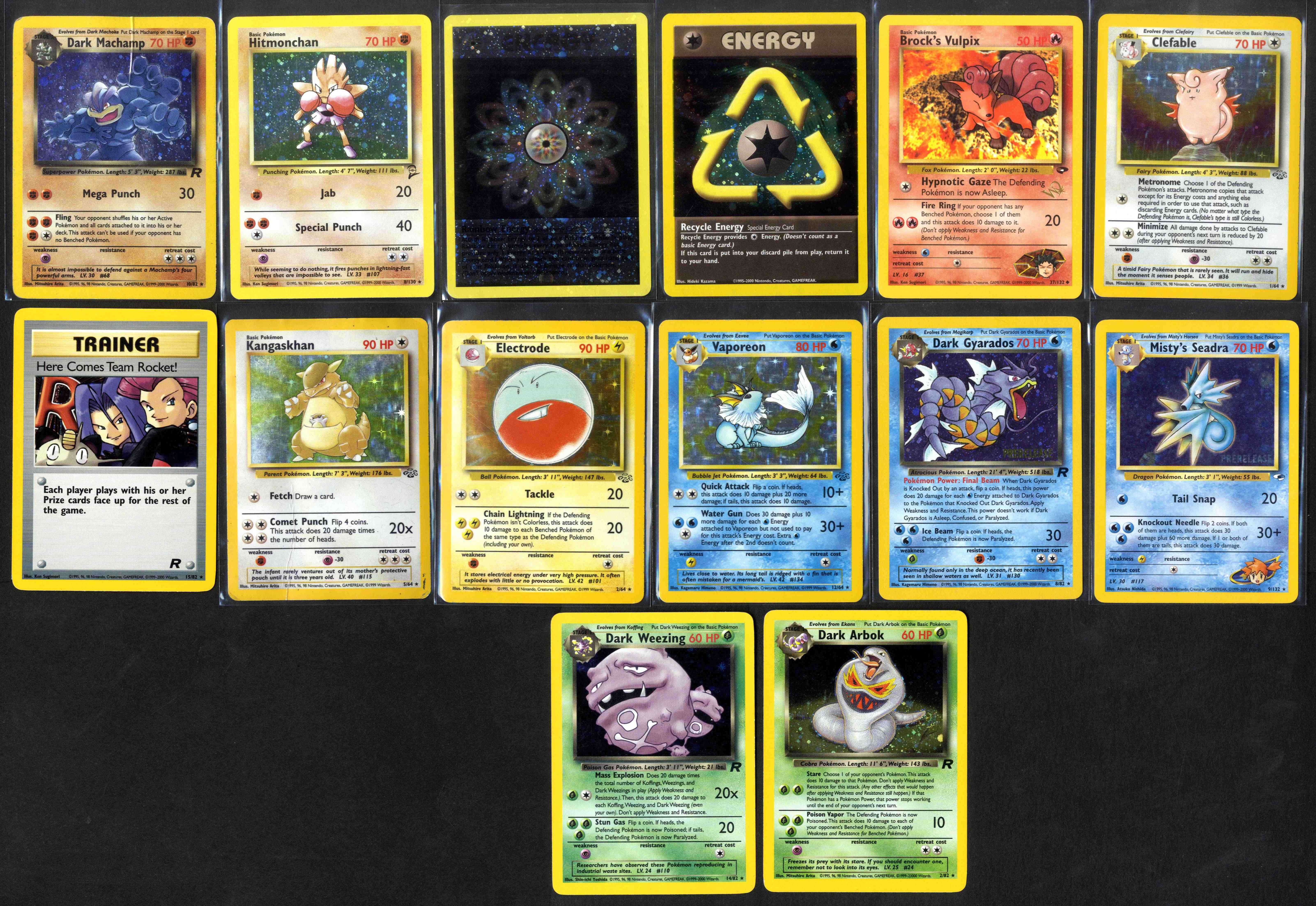 Vintage Holo Bundle - 14 cards - Jungle, Base Set 2, Prerelease Promos, Team Rocket