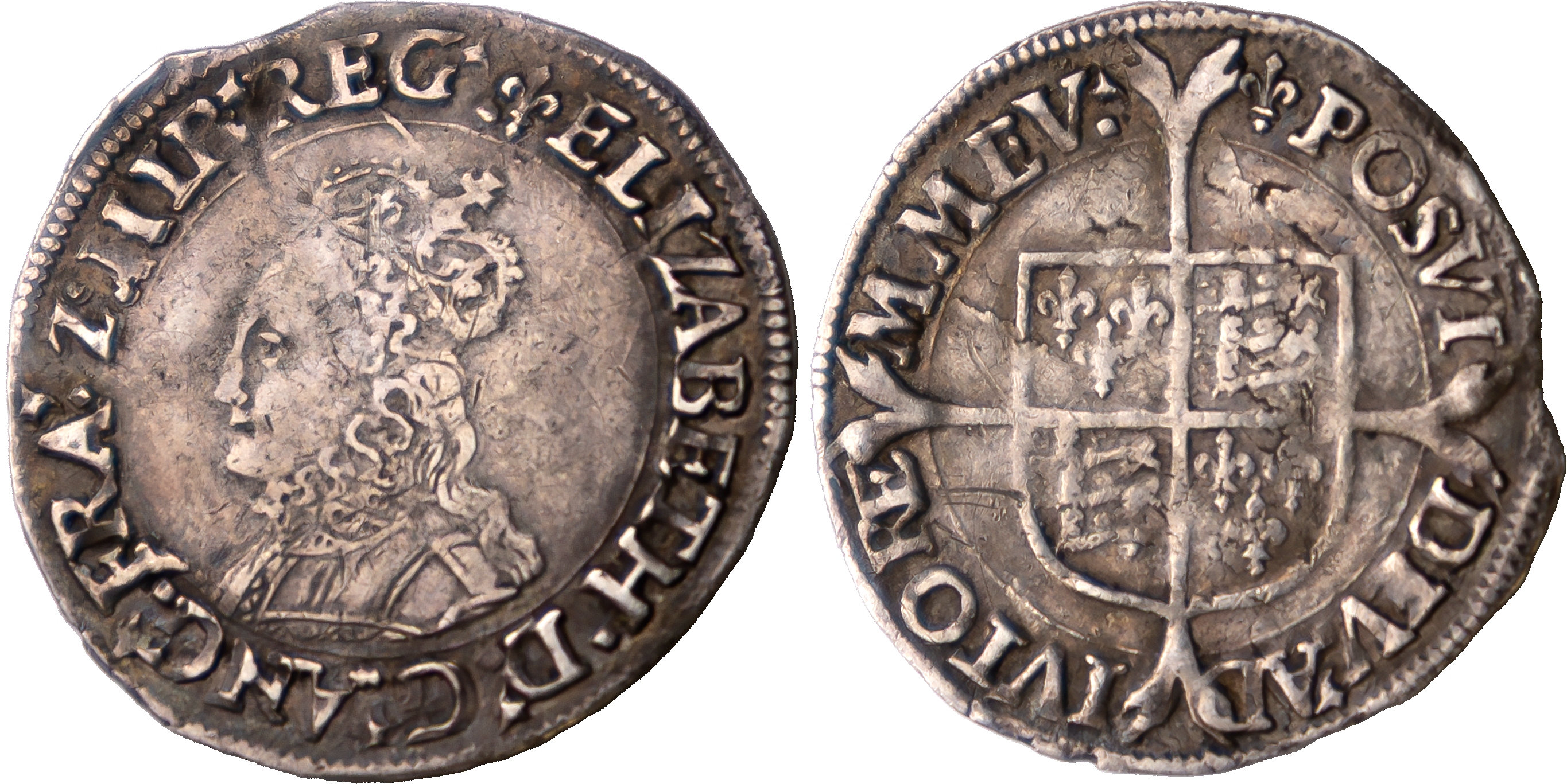 Elizabeth I (1558-1601), First Issue (1559-1560), AR Groat, bust 1F, mm. lis, wire line inner circles.