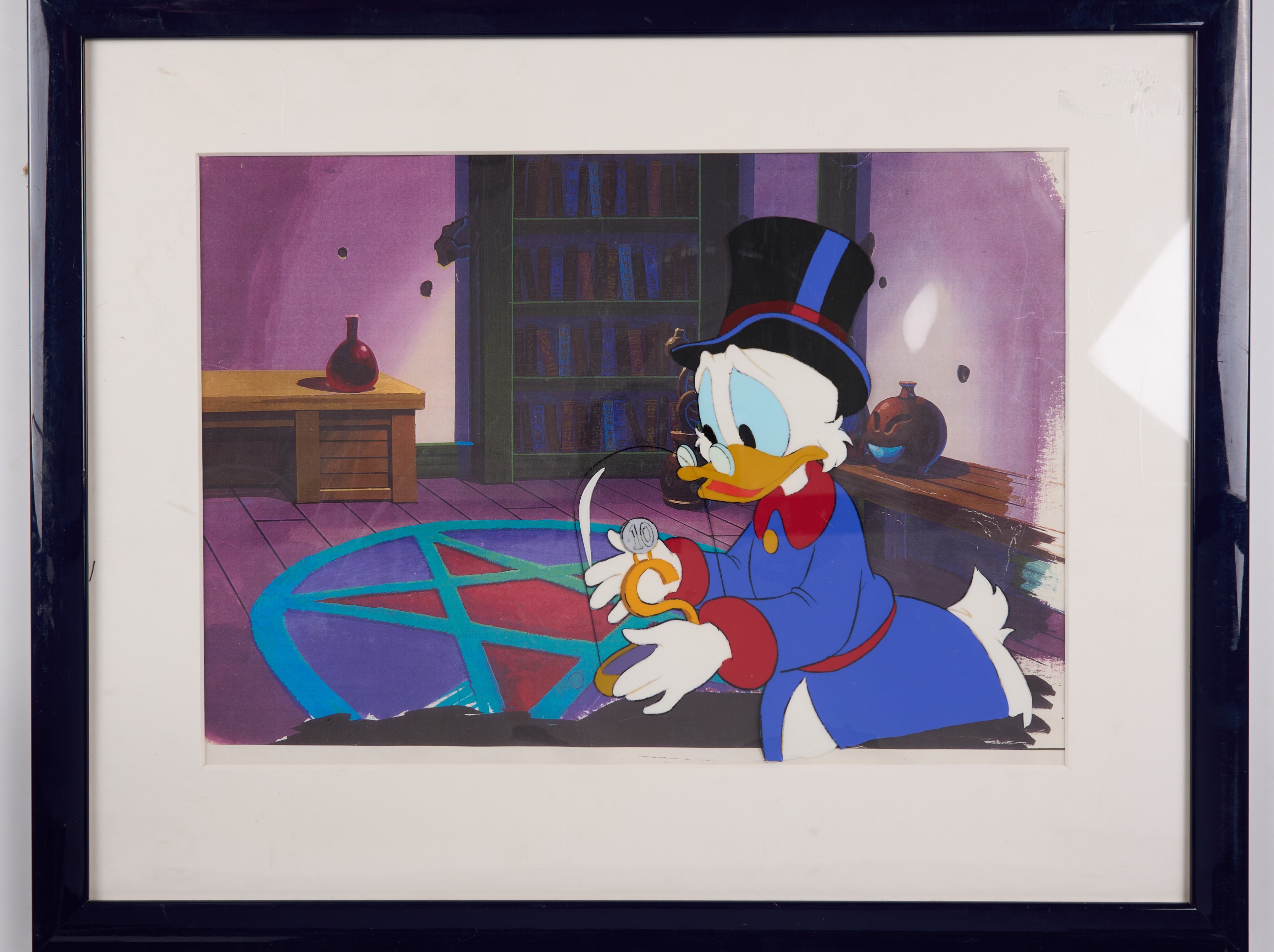 DuckTales Scrooge McDuck Framed Production Cel and Printed Background (Walt Disney, 1987)