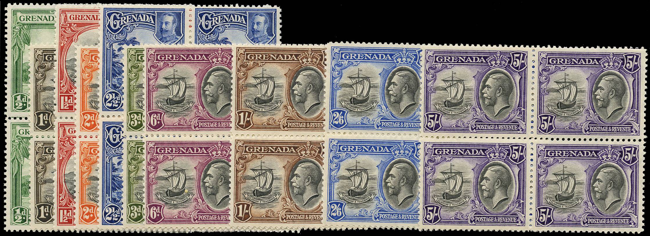 GRENADA SG 135/44 1934 SET OF 10 TO 5s PERF 12½ B4 U/M
