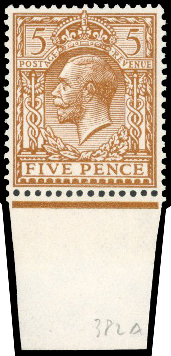 Great Britain SG 382a 5d no wmk variety 
